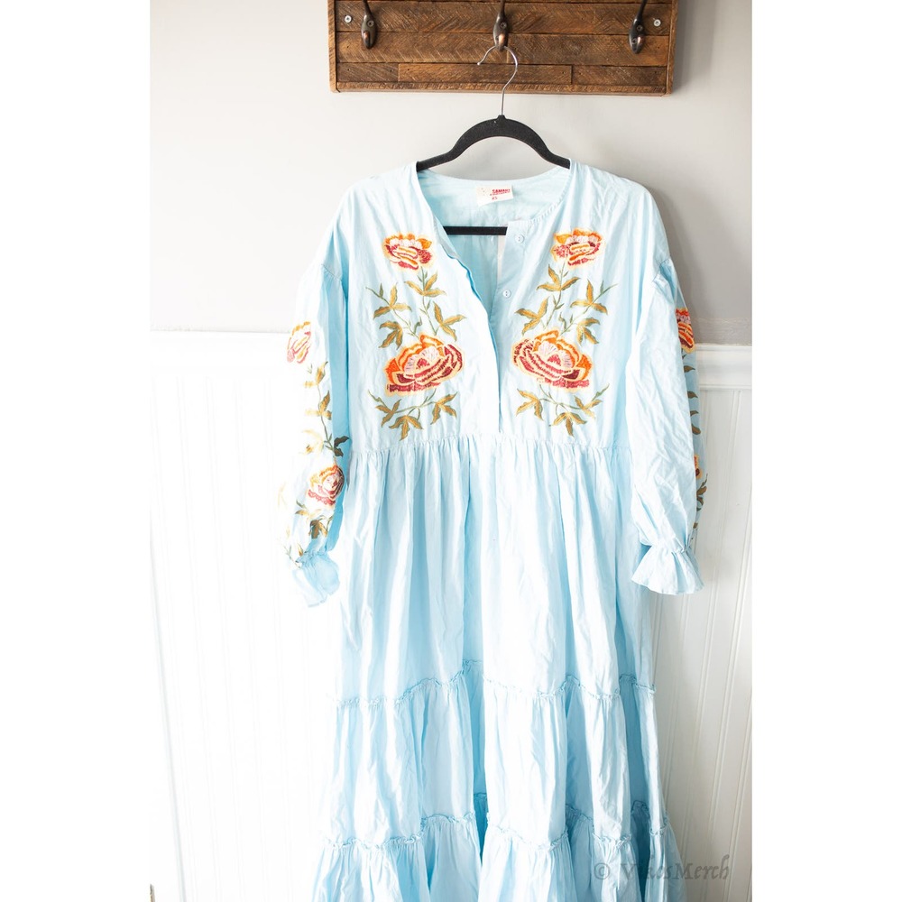 Anthropologie Samant Chauhan Tiered Embroidered Dress XS - Picture 3 of 5